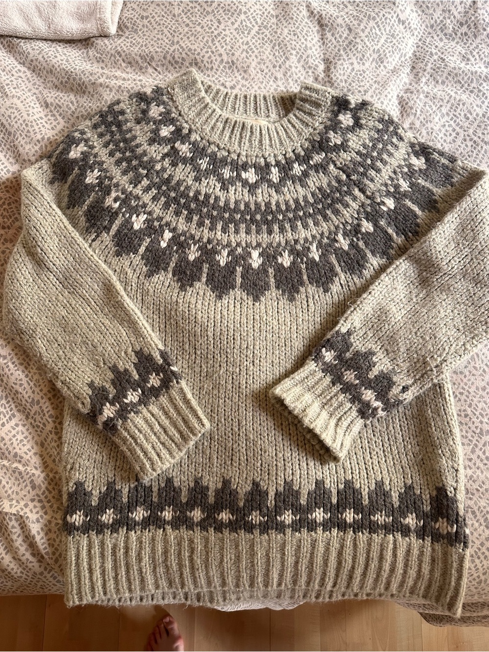 Ralph Lauren Denim & Supply Chunky Gray Nordic Yoke Sweater